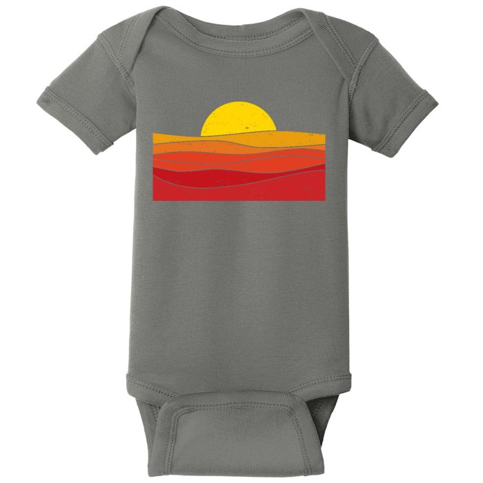 70s Retro Vintage Sunset Baby Bodysuit