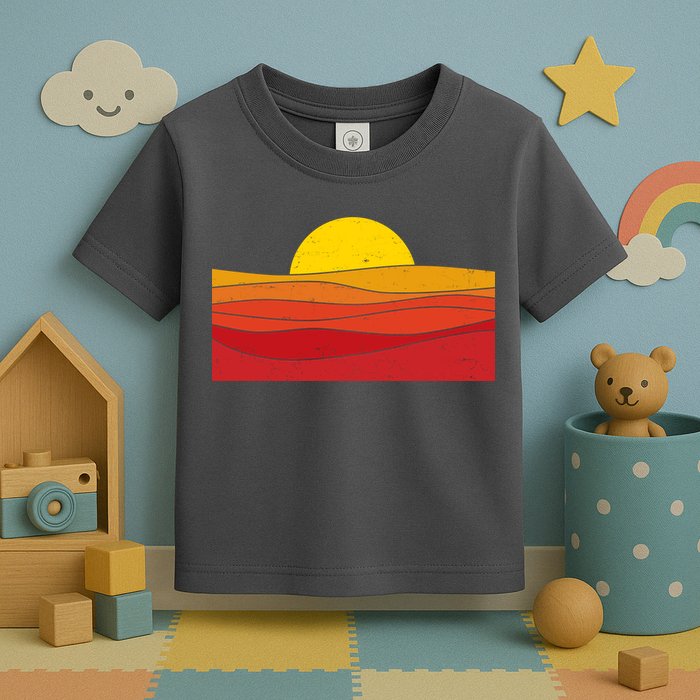 70s Retro Vintage Sunset Toddler T-Shirt