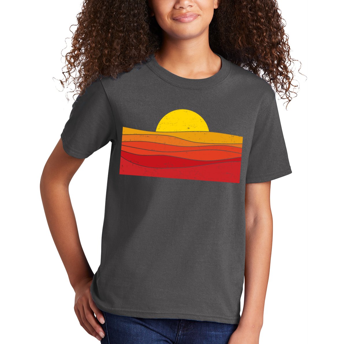 70s Retro Vintage Sunset Kids T-Shirt