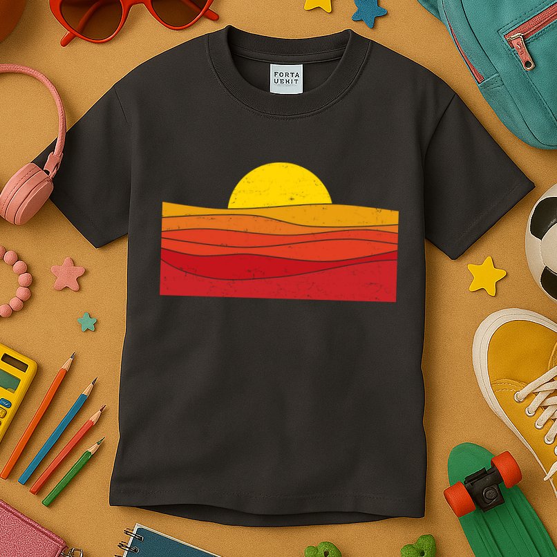 70s Retro Vintage Sunset Kids T-Shirt