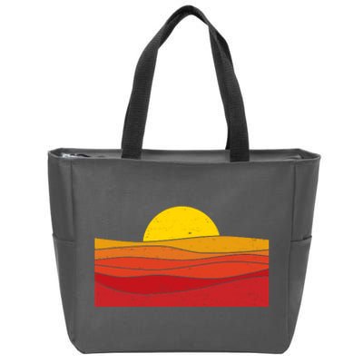 70s Retro Vintage Sunset Zip Tote Bag