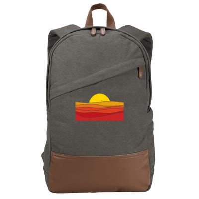 70s Retro Vintage Sunset Cotton Canvas Backpack