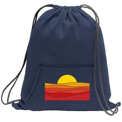 70s Retro Vintage Sunset Sweatshirt Cinch Pack Bag