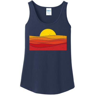 70s Retro Vintage Sunset Ladies Essential Tank