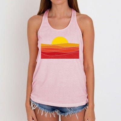 70s Retro Vintage Sunset Women's Knotted Racerback Tank