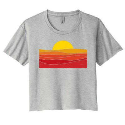 70s Retro Vintage Sunset Women's Crop Top Tee