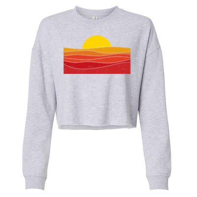 70s Retro Vintage Sunset Cropped Pullover Crew