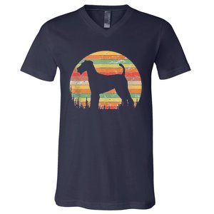 70s Silhouette Dog Lovers V-Neck T-Shirt