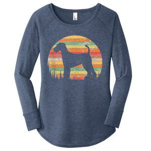 70s Silhouette Dog Lovers Women's Perfect Tri Tunic Long Sleeve Shirt