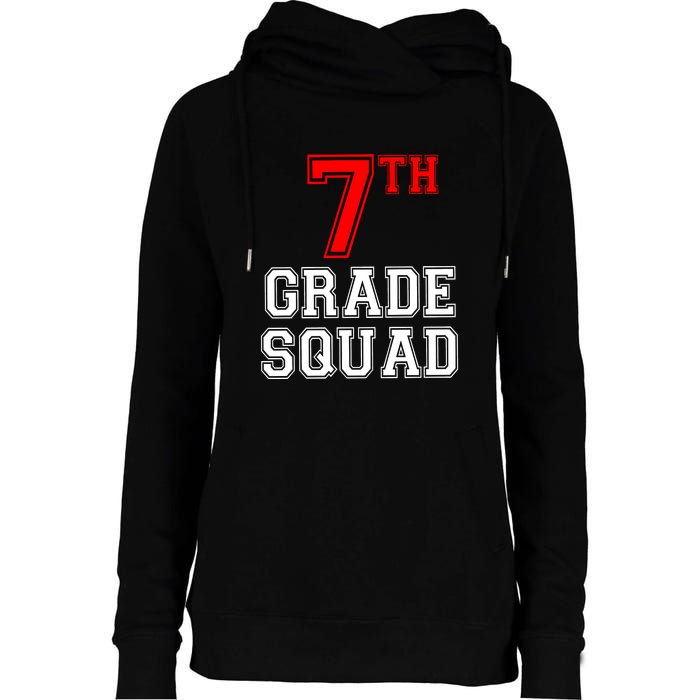 7th Seventh Grade Squad Back To School Teacher Gift Womens Funnel Neck Pullover Hood