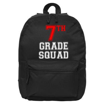 7th Seventh Grade Squad Back To School Teacher Gift 16 in Basic Backpack