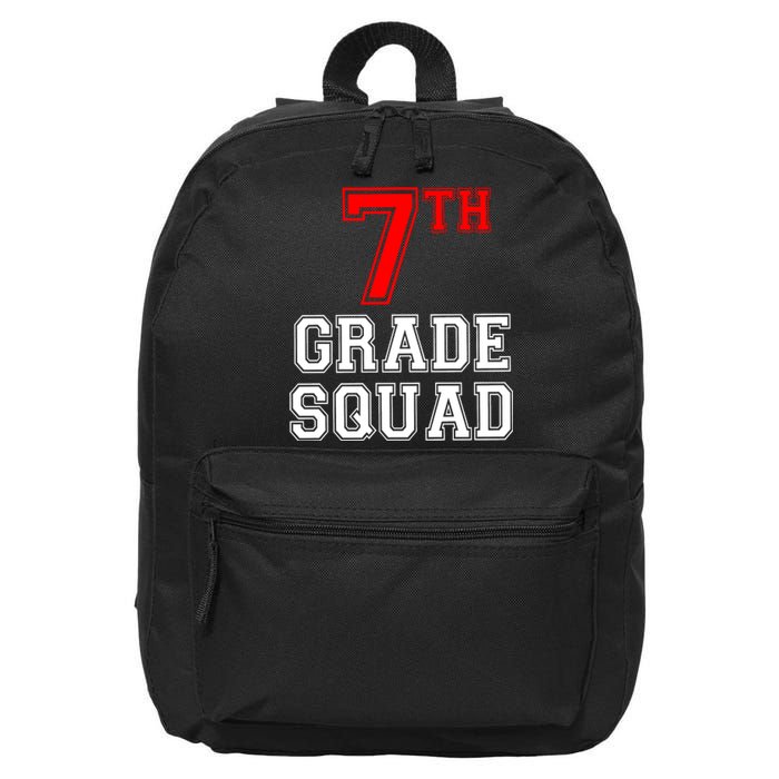 7th Seventh Grade Squad Back To School Teacher Gift 16 in Basic Backpack