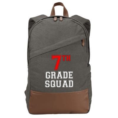 7th Seventh Grade Squad Back To School Teacher Gift Cotton Canvas Backpack