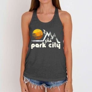 70s Style Ski Park City Utah Women's Knotted Racerback Tank