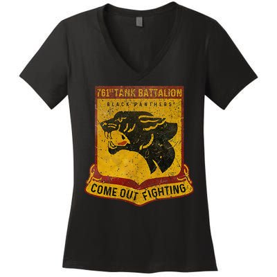 761st Tank Battalion Women's V-Neck T-Shirt