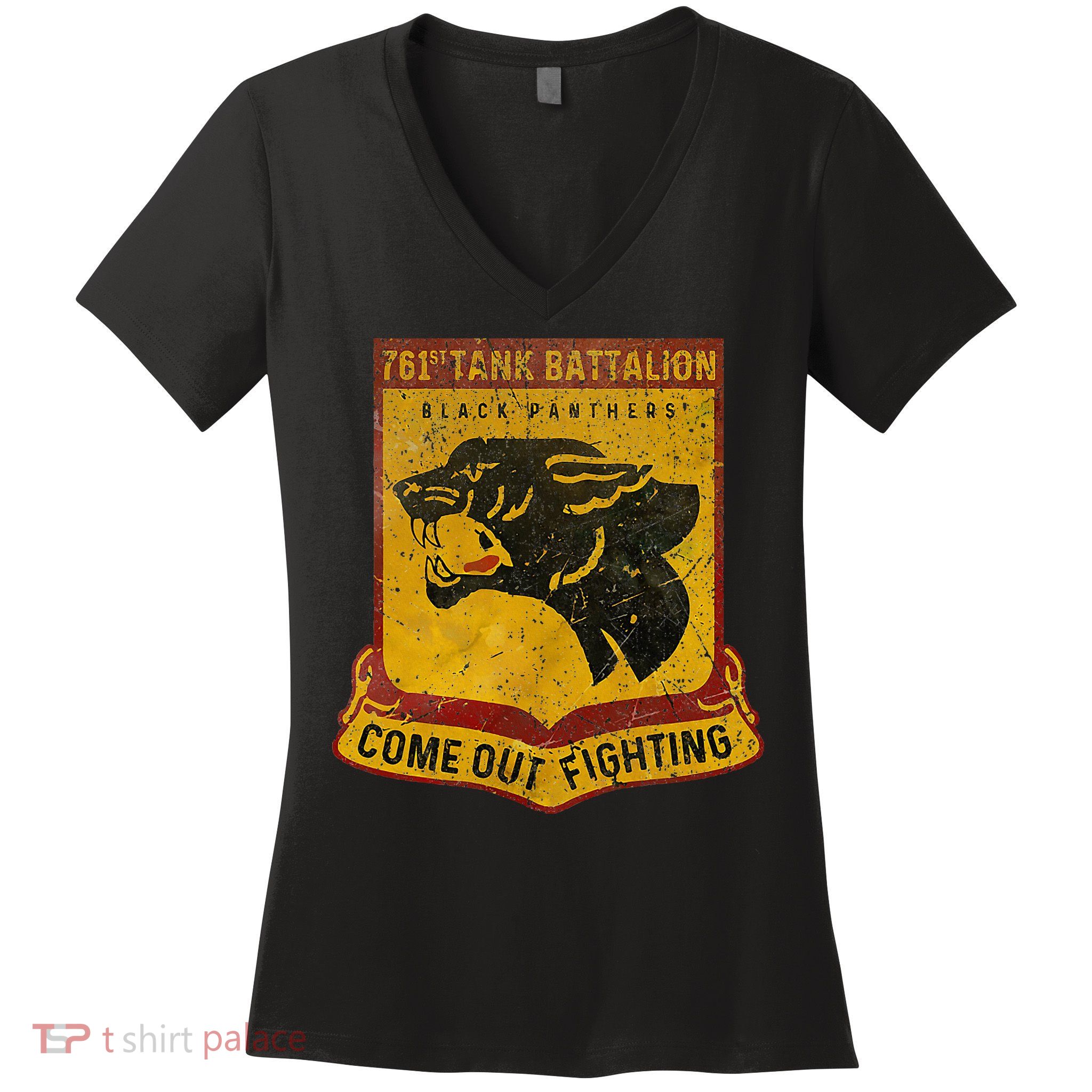 761st Tank Battalion Women's V-Neck T-Shirt