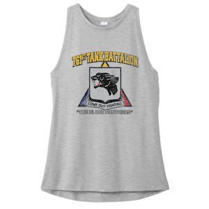 761st Tank Battalion Wwii Black P.A.N.T.H.E.R..S Ladies PosiCharge Tri-Blend Wicking Tank