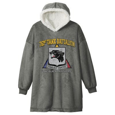 761st Tank Battalion Wwii Black P.A.N.T.H.E.R..S Hooded Wearable Blanket