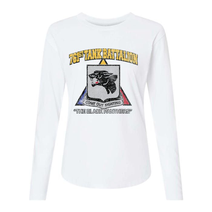 761st Tank Battalion Wwii Black P.A.N.T.H.E.R..S Womens Cotton Relaxed Long Sleeve T-Shirt