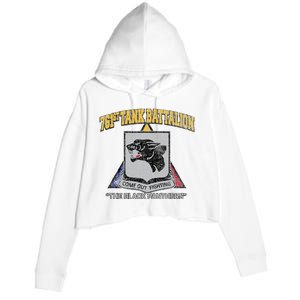 761st Tank Battalion Wwii Black P.A.N.T.H.E.R..S Crop Fleece Hoodie