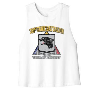 761st Tank Battalion Wwii Black P.A.N.T.H.E.R..S Women's Racerback Cropped Tank