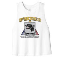 761st Tank Battalion Wwii Black P.A.N.T.H.E.R..S Women's Racerback Cropped Tank