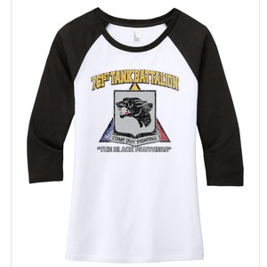 761st Tank Battalion Wwii Black P.A.N.T.H.E.R..S Women's Tri-Blend 3/4-Sleeve Raglan Shirt