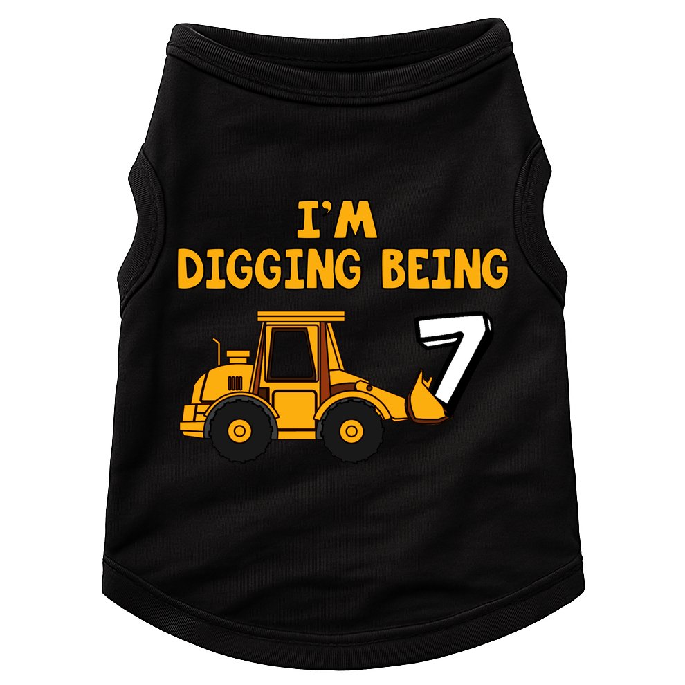 7th Birthday I'm Digging Being Seven Doggie Tank