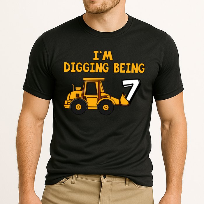 7th Birthday I'm Digging Being Seven Cooling Performance Crew T-Shirt