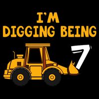 7th Birthday I'm Digging Being Seven Cooling Performance Crew T-Shirt