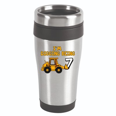 7th Birthday I'm Digging Being Seven 16oz Travel Tumbler