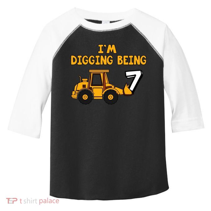 7th Birthday I'm Digging Being Seven Toddler Fine Jersey T-Shirt