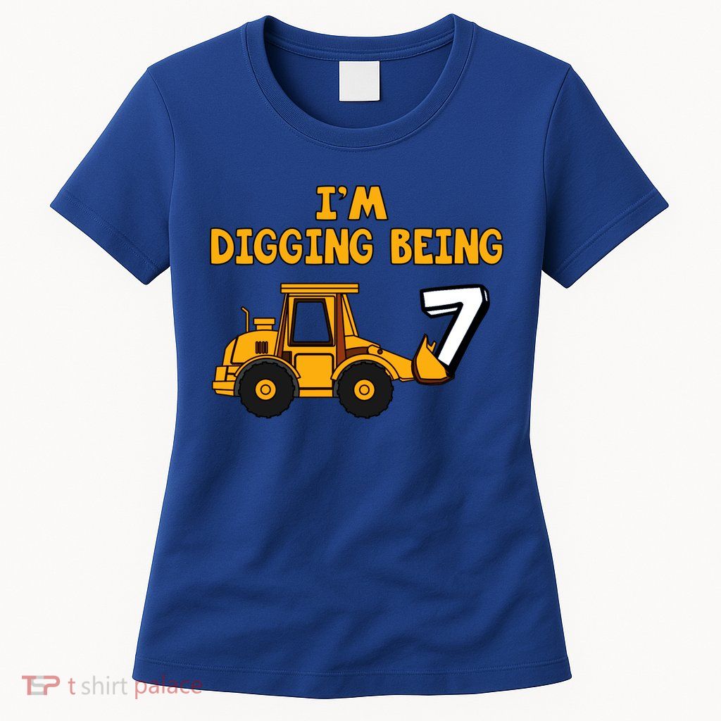 7th Birthday I'm Digging Being Seven Womens T-Shirt