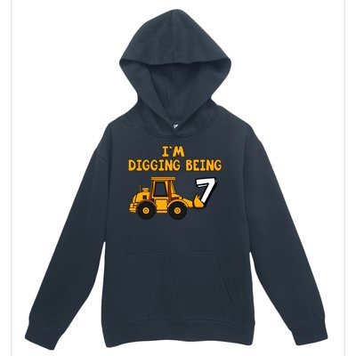 7th Birthday I'm Digging Being Seven Urban Pullover Hoodie