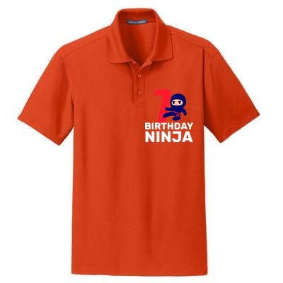 7th Birthday Ninja Dry Zone Grid Polo