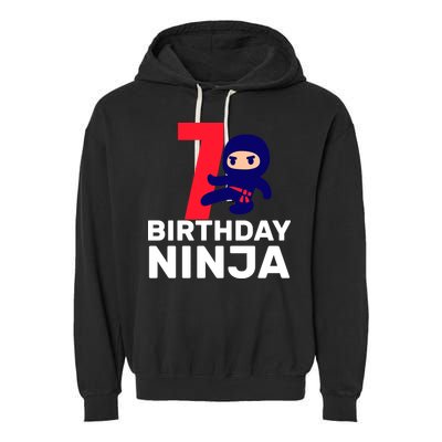 7th Birthday Ninja Garment-Dyed Fleece Hoodie