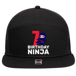 7th Birthday Ninja 7 Panel Mesh Trucker Snapback Hat