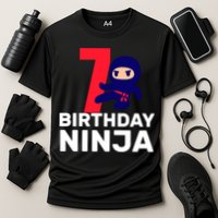 7th Birthday Ninja Cooling Performance Crew T-Shirt