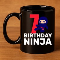 7th Birthday Ninja 11oz C Handle Ceramic Mug