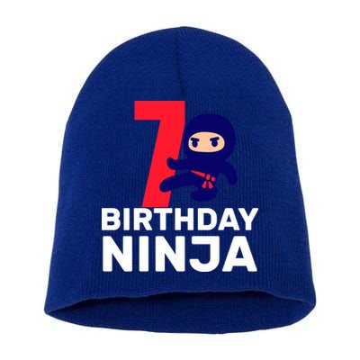 7th Birthday Ninja Short Acrylic Beanie