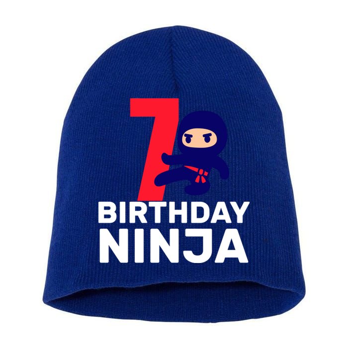 7th Birthday Ninja Short Acrylic Beanie