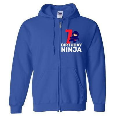 7th Birthday Ninja Full Zip Hoodie