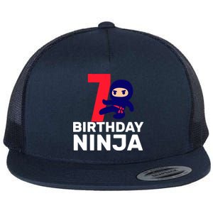 7th Birthday Ninja Flat Bill Trucker Hat