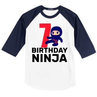 7th Birthday Ninja Baseball Sleeve Shirt