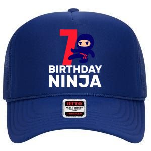 7th Birthday Ninja High Crown Mesh Back Trucker Hat