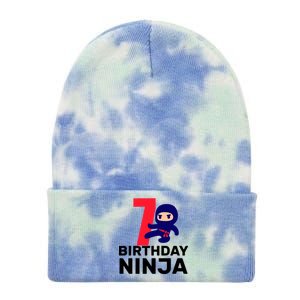 7th Birthday Ninja Tie Dye 12in Knit Beanie