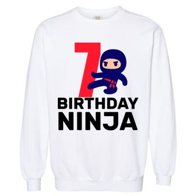 7th Birthday Ninja Garment-Dyed Sweatshirt