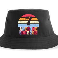 7th Birthday Vintage 7 Years Old Sustainable Bucket Hat