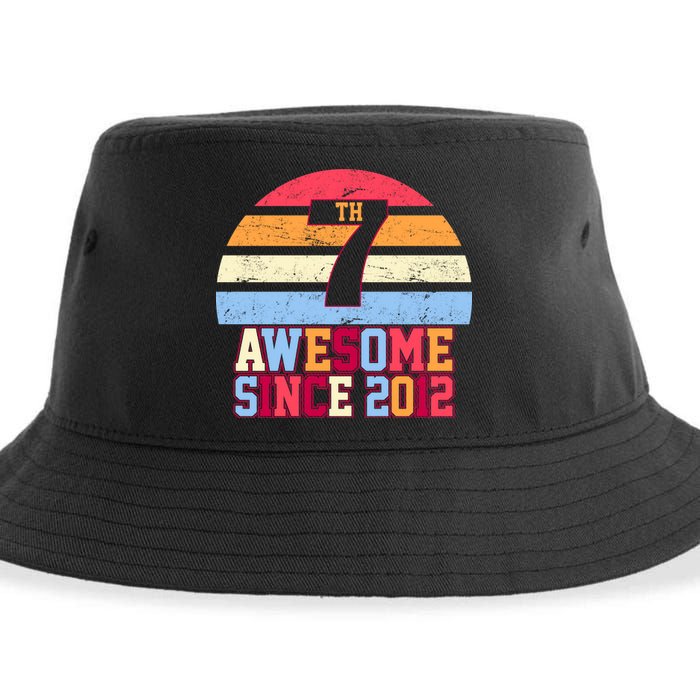 7th Birthday Vintage 7 Years Old Sustainable Bucket Hat