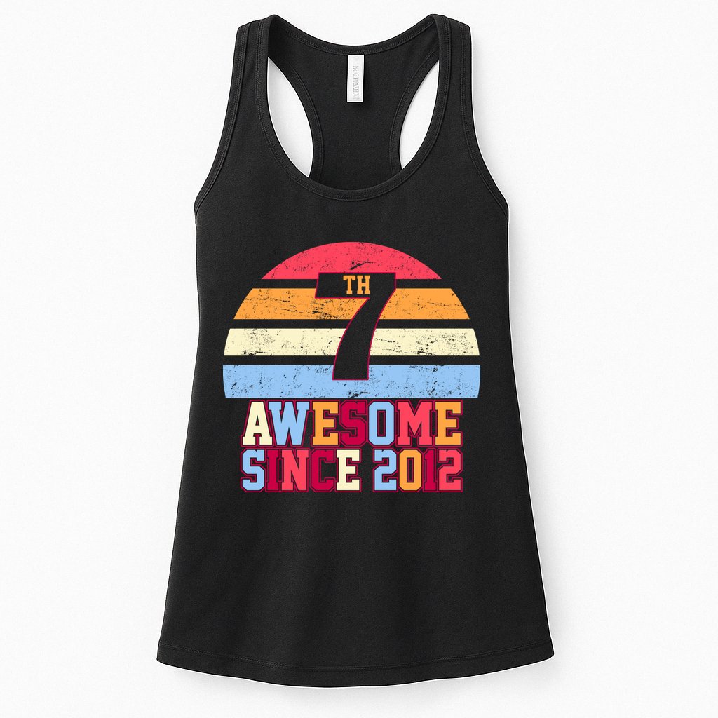 7th Birthday Vintage 7 Years Old Womens Tank Top